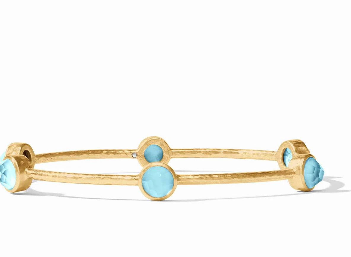 JV Milano Luxe Bangle- Gold- Iridescent Capri Blue