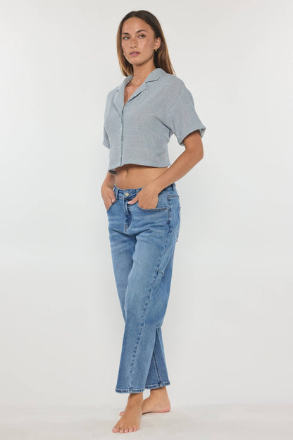 RNJEAN - Mid Waist Barrel Jeans (XP7028)