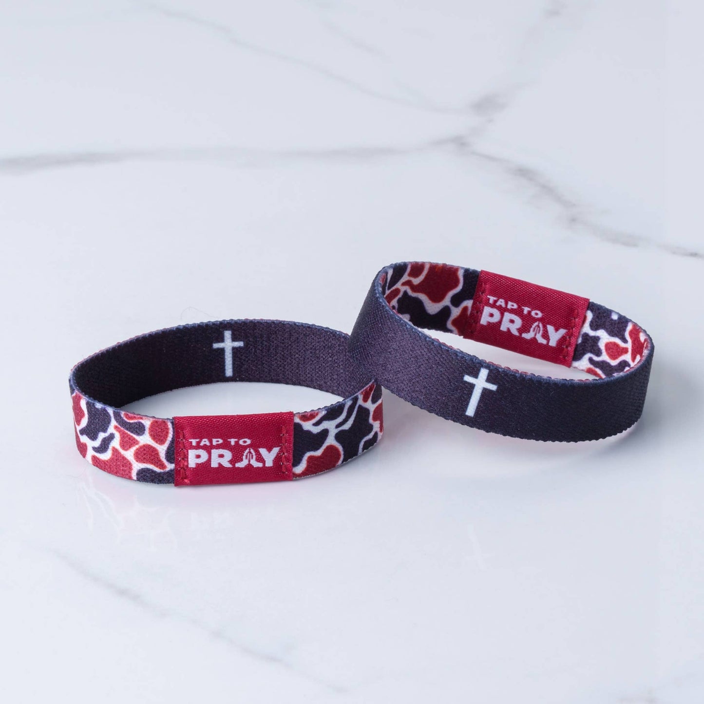 Tap To Pray™ Wristbands - Team Camo - Maroon & Black