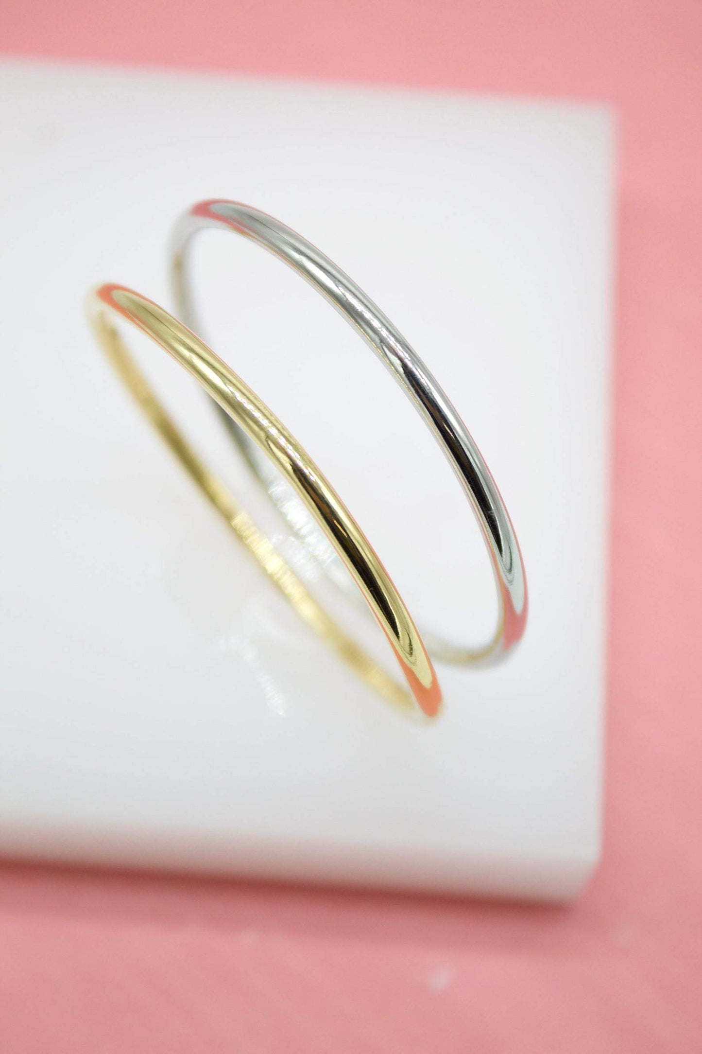 18K Gold Filled 3mm Bangle For Kids (B37): Gold