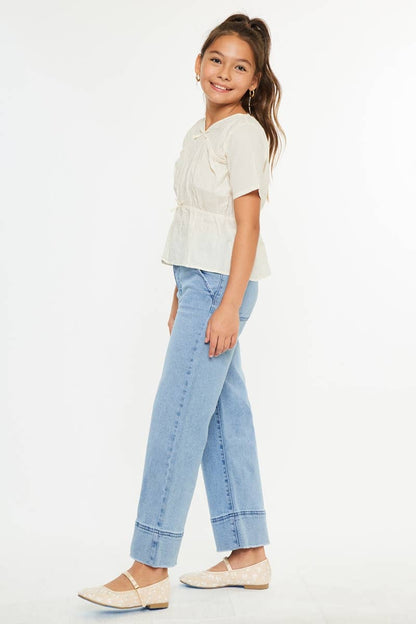 HIGH RISE CROPPED WIDE LEG JEANS