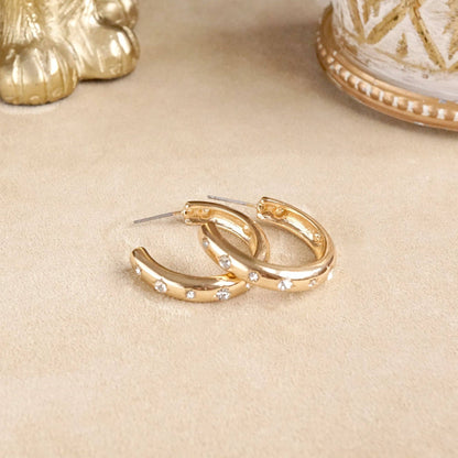 Classic Bubble Hoops – Gold with Pearl or Crystals