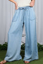 Carlee wide leg Chambray Pants