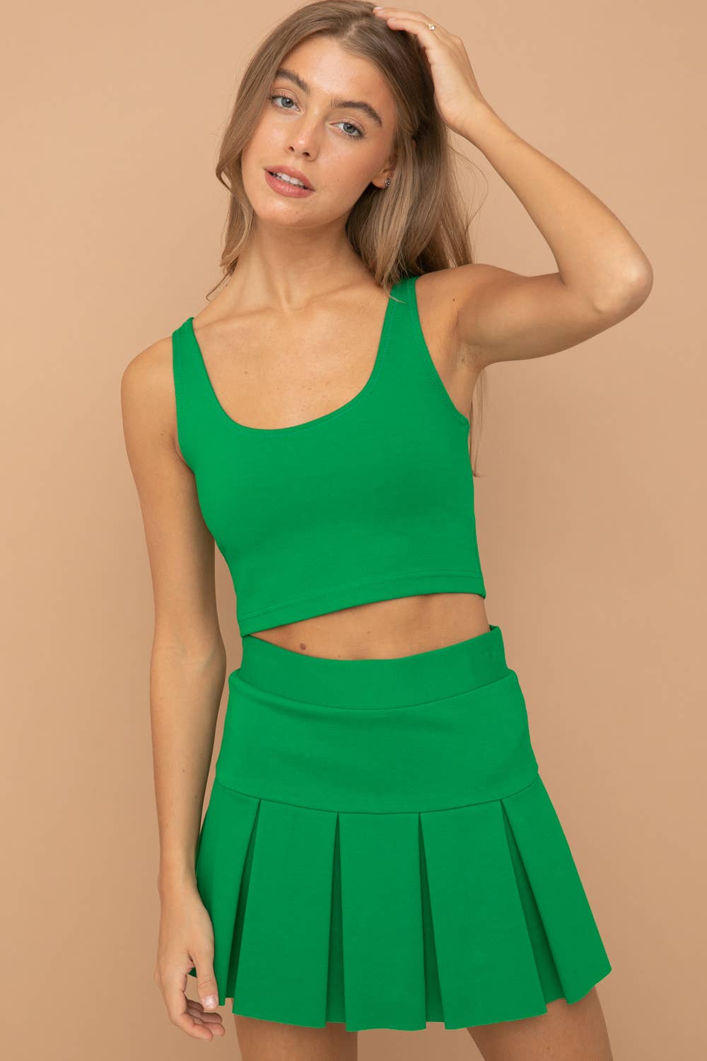 BASIC PONTE CROP TOP pink or green