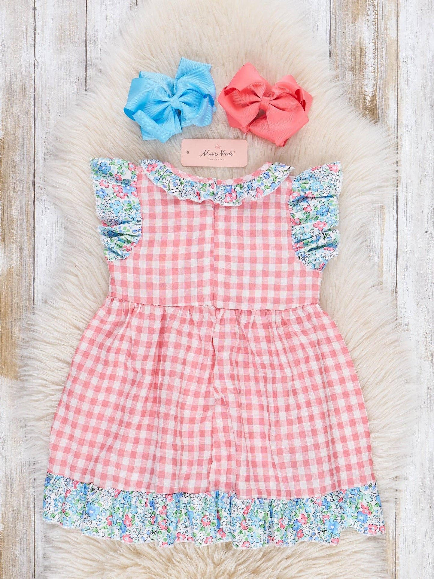 Pink Gingham Daddy's Girl Smocked Ruffle Dress