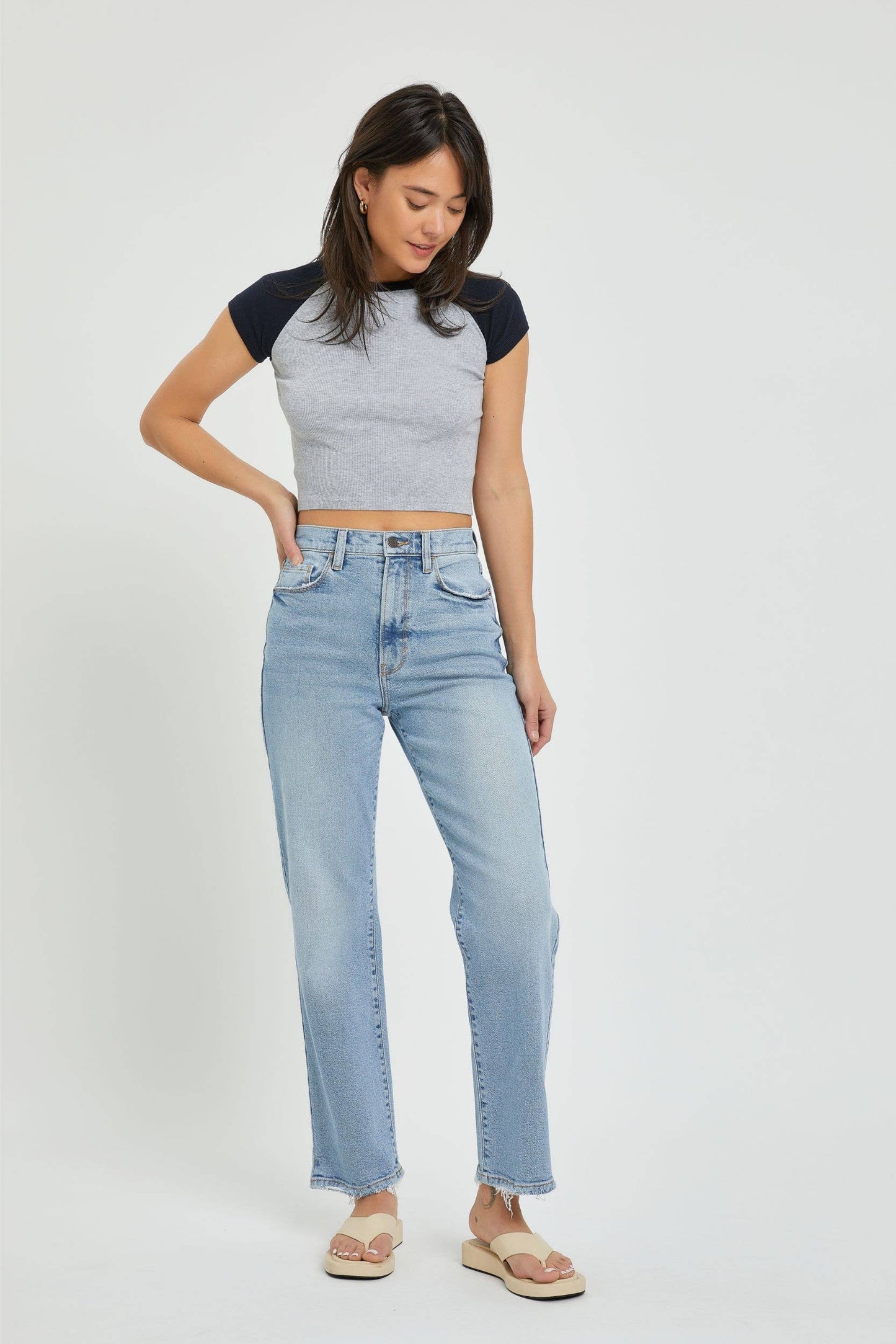 Cello Jeans - Super High Rise Dad Jeans with Mini Side Slits WV18789RS-LT