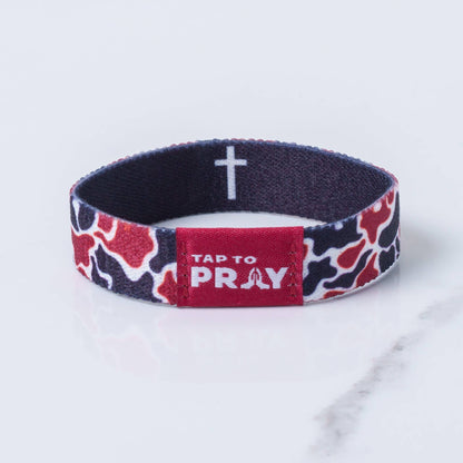 Tap To Pray™ Wristbands - Team Camo - Maroon & Black