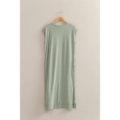 Taupe Today Casual Sleeveless Midi Dress With Pockets