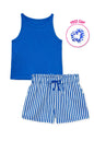 Girl's Stipe Short Set w/ Matching Scrunchie