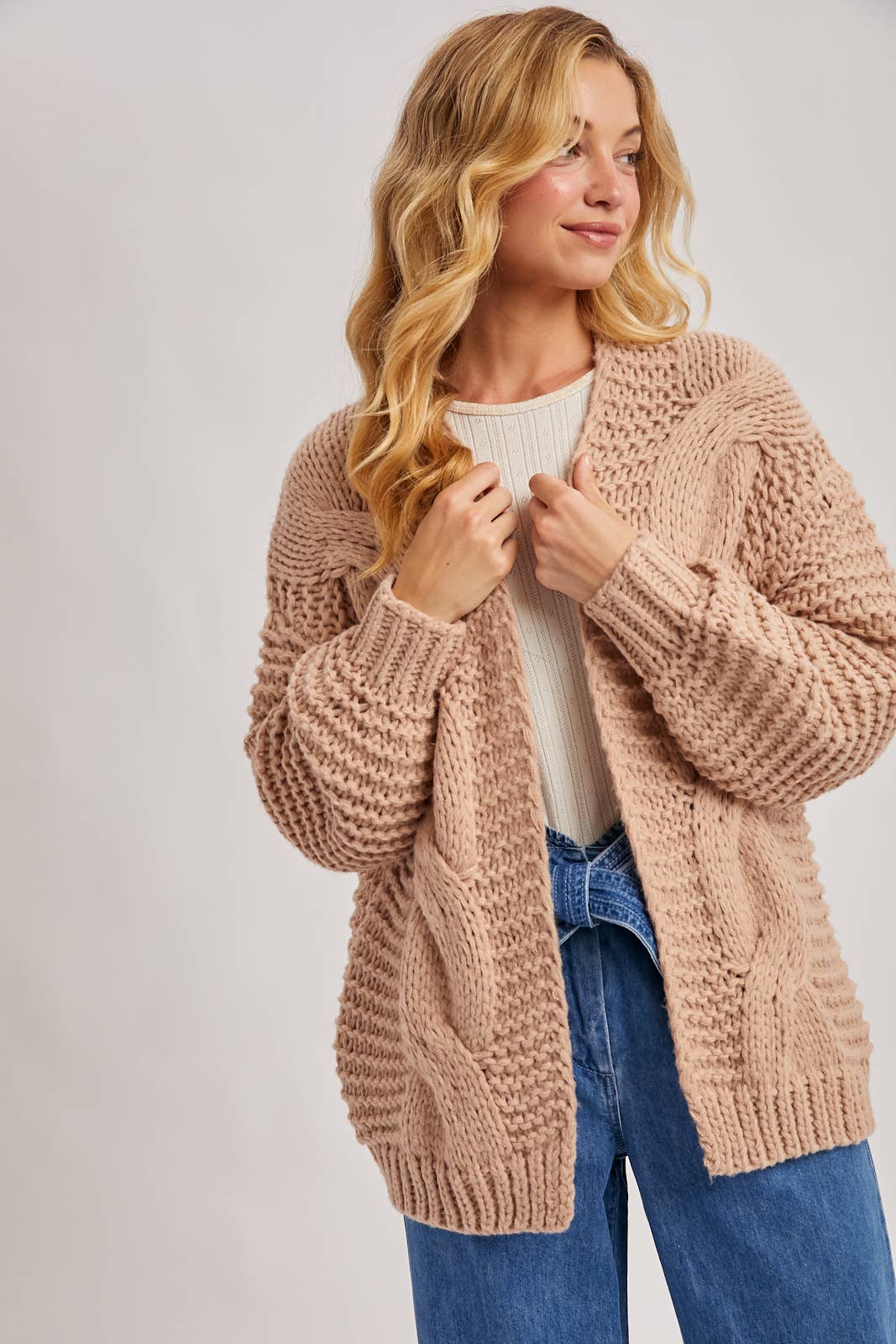 Gypsy Dunes Chunky CABLE KNIT SWEATER CARDIGAN