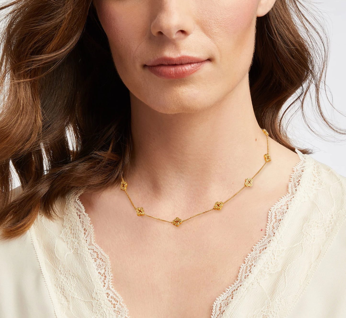 JV Florentine Demi Delicate Station Necklace-Gold