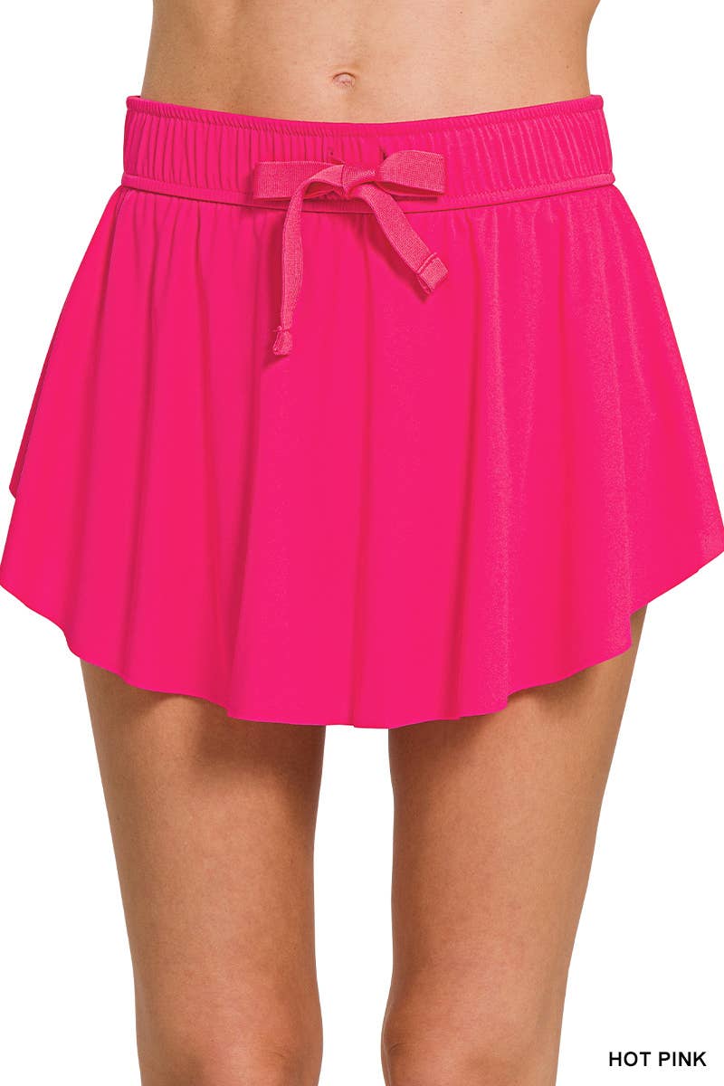 Ruffle Hem Tennis Skirt With Hidden Inner Pockets