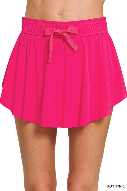 Ruffle Hem Tennis Skirt With Hidden Inner Pockets