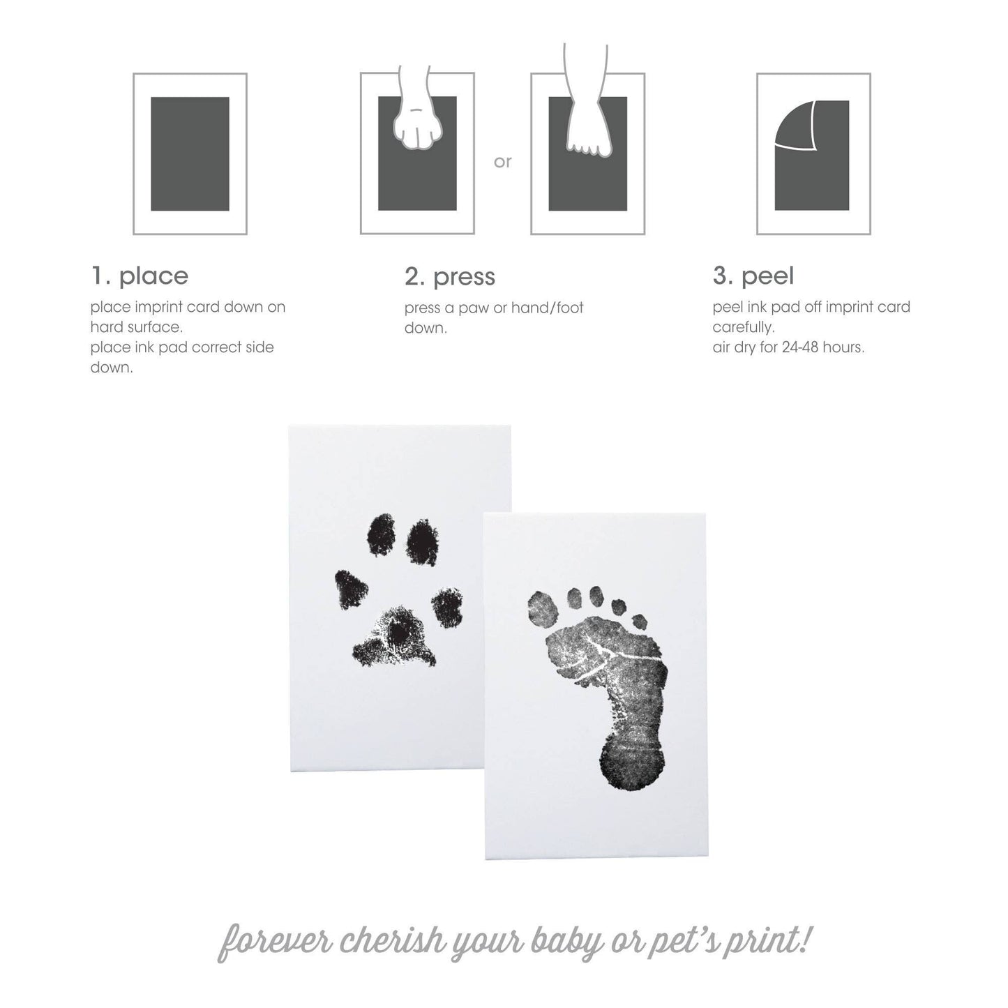 Clean Touch Ink Pad 4-Pack, Baby And Pet Keepsake, Black