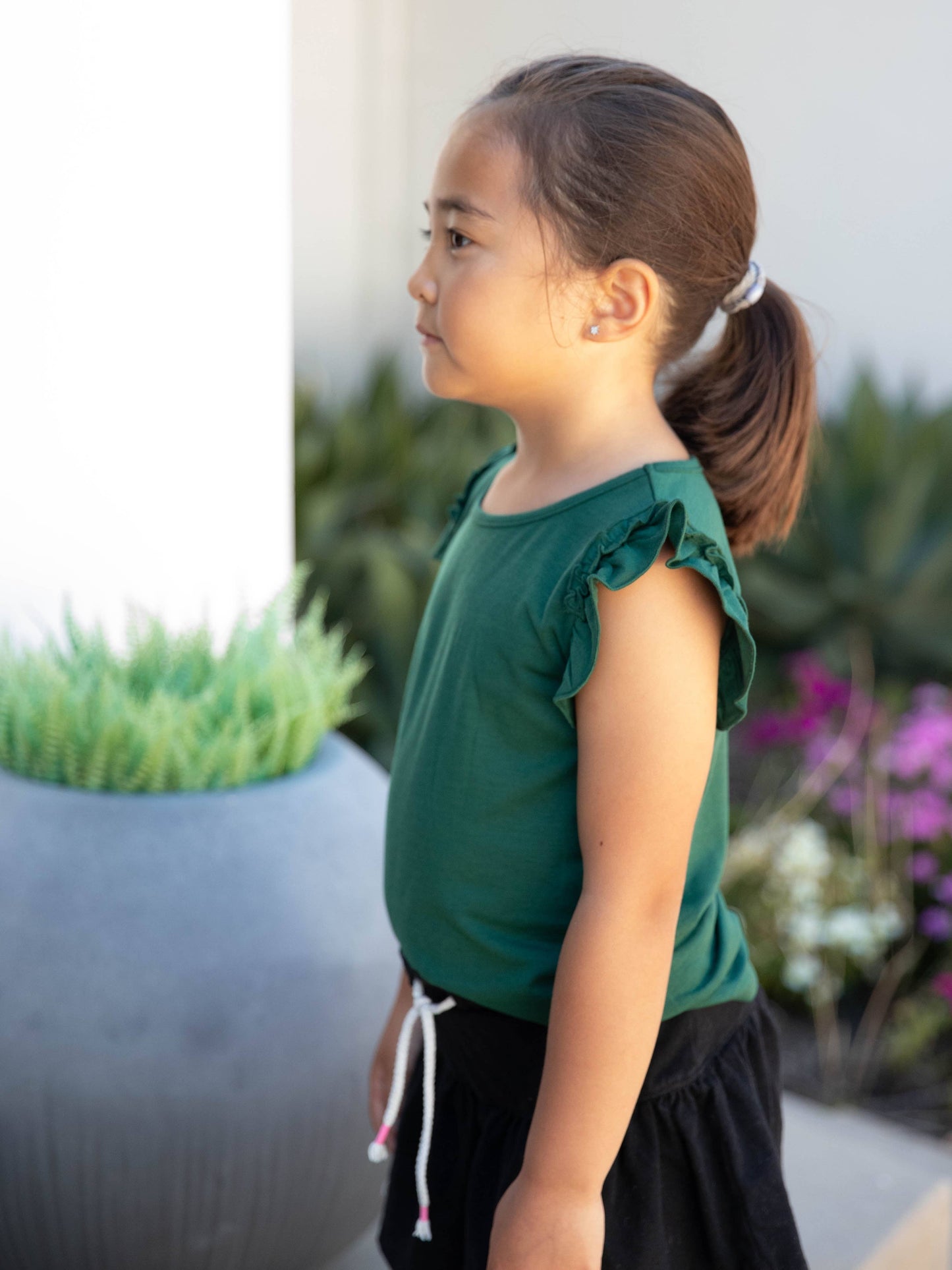 Girls Midnight Ruffle Top