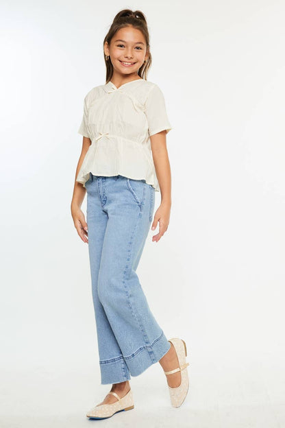 HIGH RISE CROPPED WIDE LEG JEANS