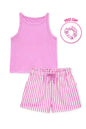 Girl's Stipe Short Set w/ Matching Scrunchie