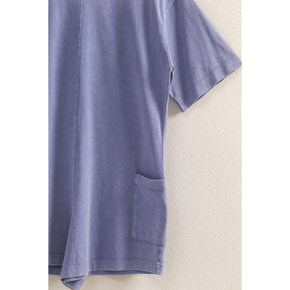 Aqua Casual V-Back Short Sleeve Romper