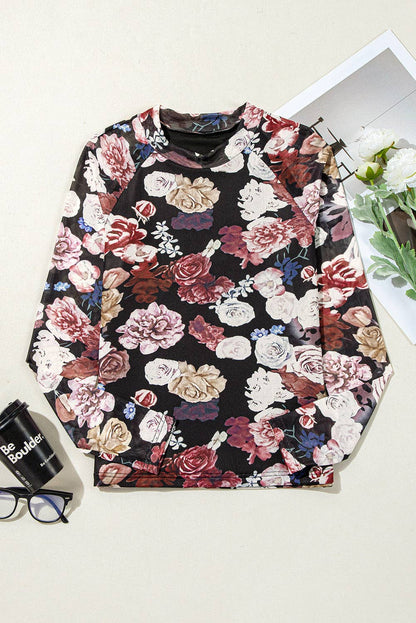 Pretty in Pink Floral Mesh Top