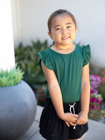 Girls Midnight Ruffle Top