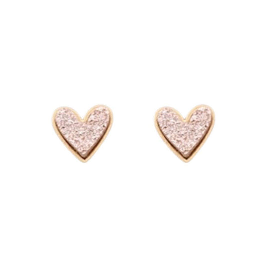 Rose Gold Heart Druzy Earring | Valentine's Earrings