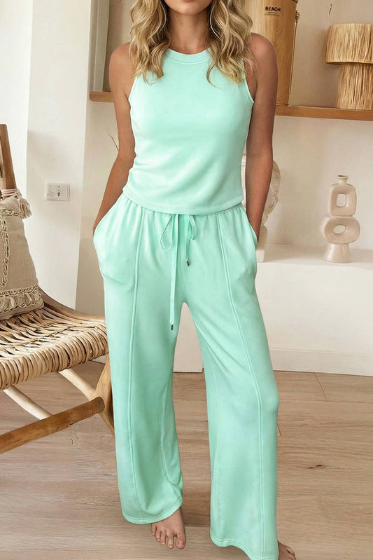 Mint green tank and pant set 