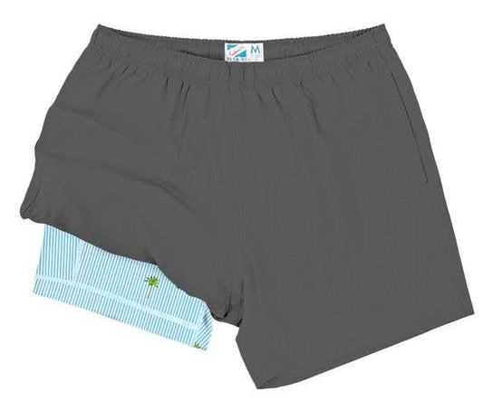 Bermies - Grey (Palm Stripes)