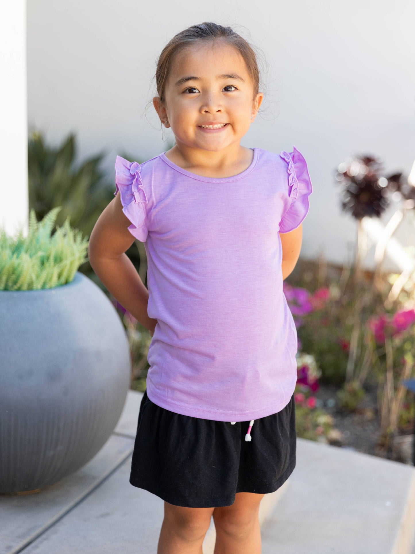 Girls Midnight Ruffle Top