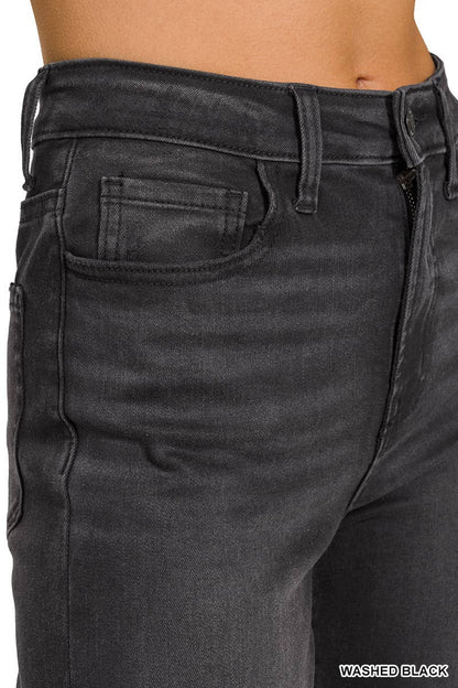 Washed Distressed Knee And Hem Pants