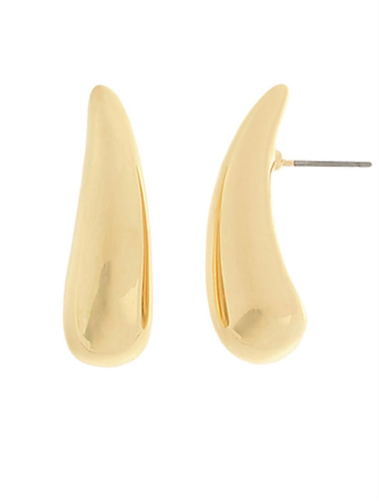 Thin Teardrop Earrings- Gold