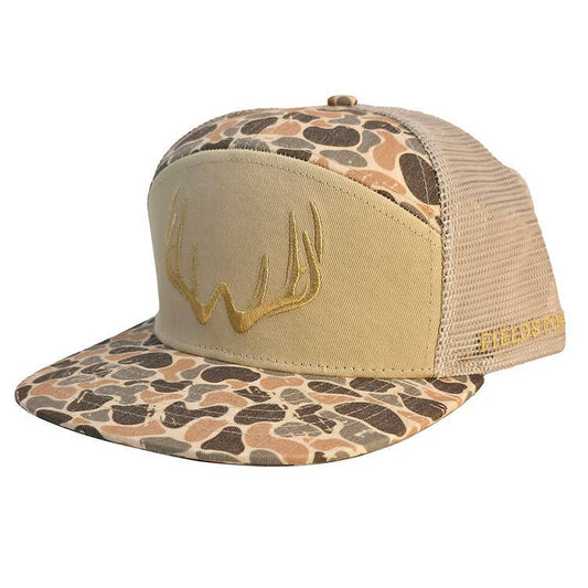 7 Panel Woodlands Camo Rack 3D Puff Logo Hat (RH-203)