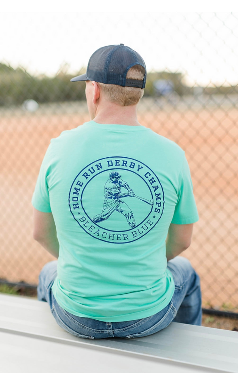 Bleacher Blue Home Run Short Sleeve Tee - Turquoise