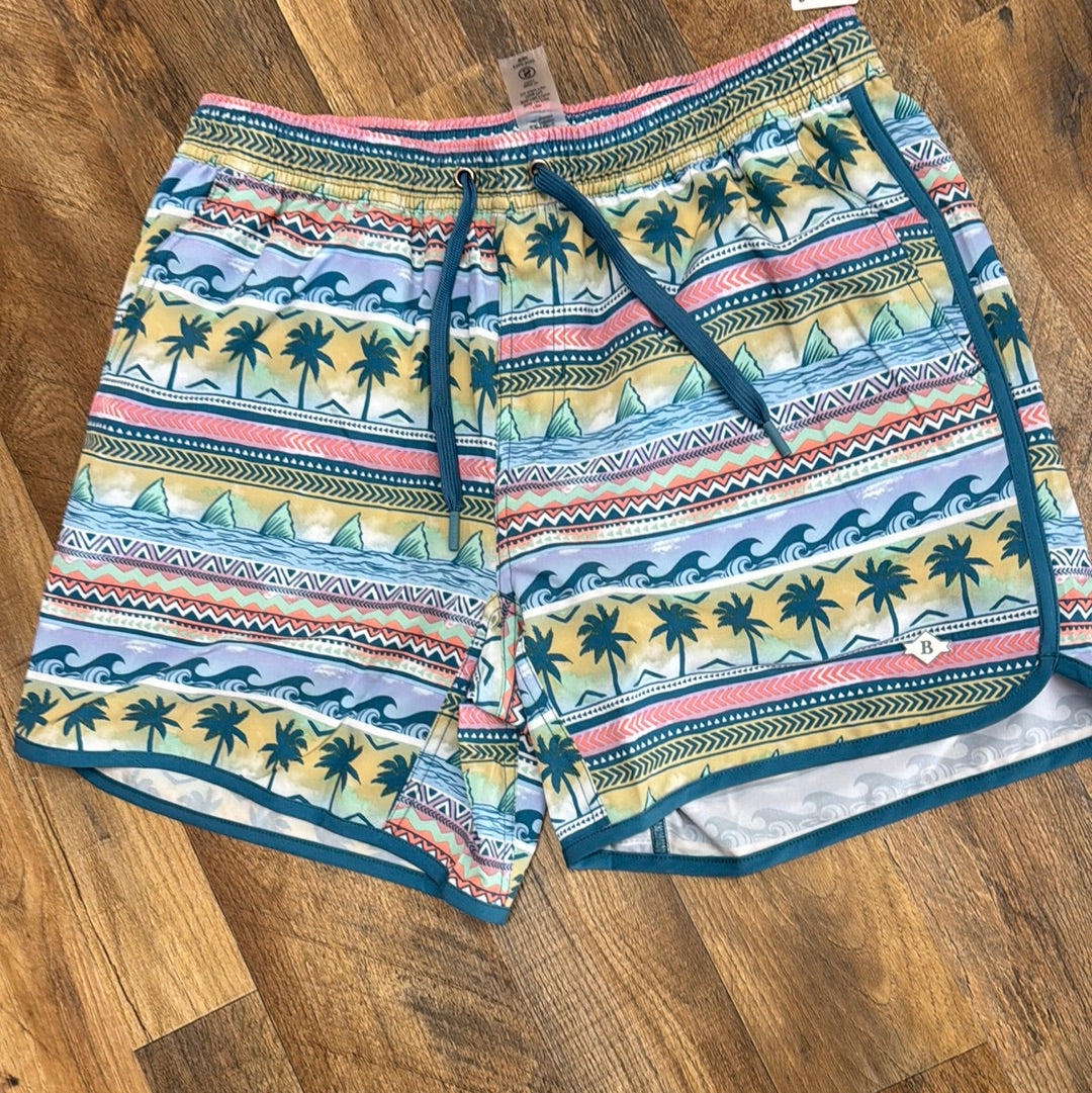 Burlebo Swim Trunks Palms and Fins