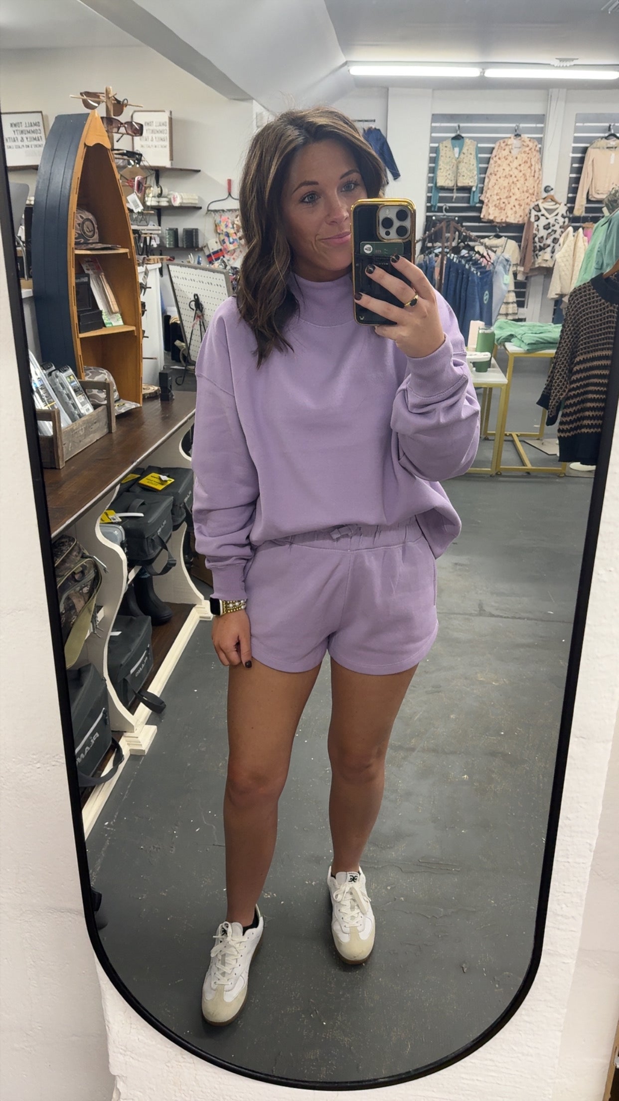 Lingo Lavendar Mock Neck Sweatshirt