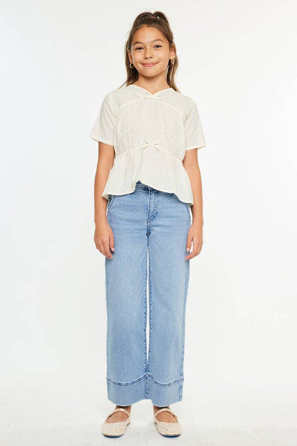 HIGH RISE CROPPED WIDE LEG JEANS