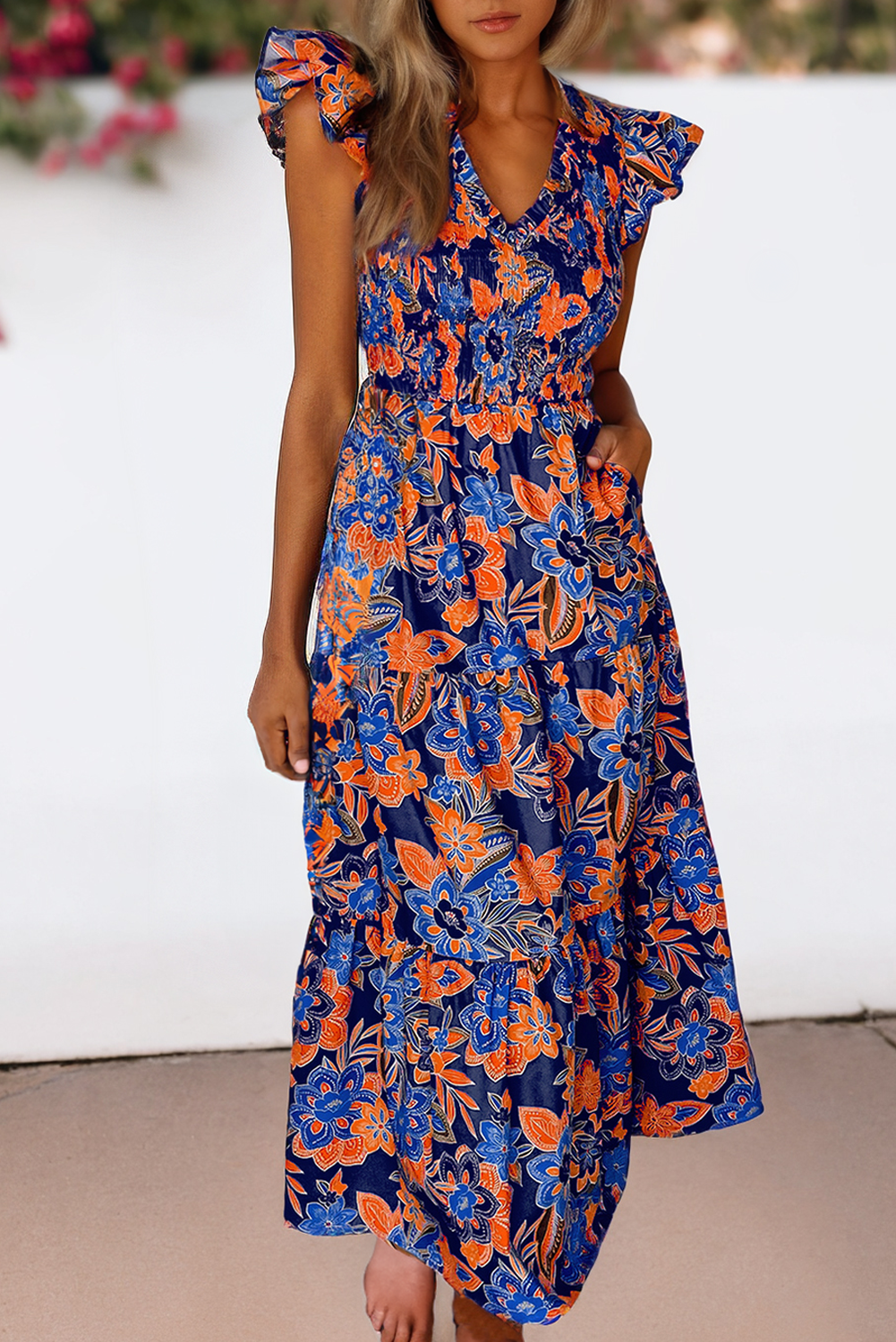 Maldives Boho Floral Maxi Dress