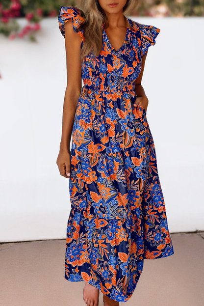 Maldives Boho Floral Maxi Dress