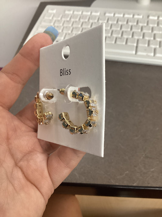 Small stone hoop earring, perfect for any outfit