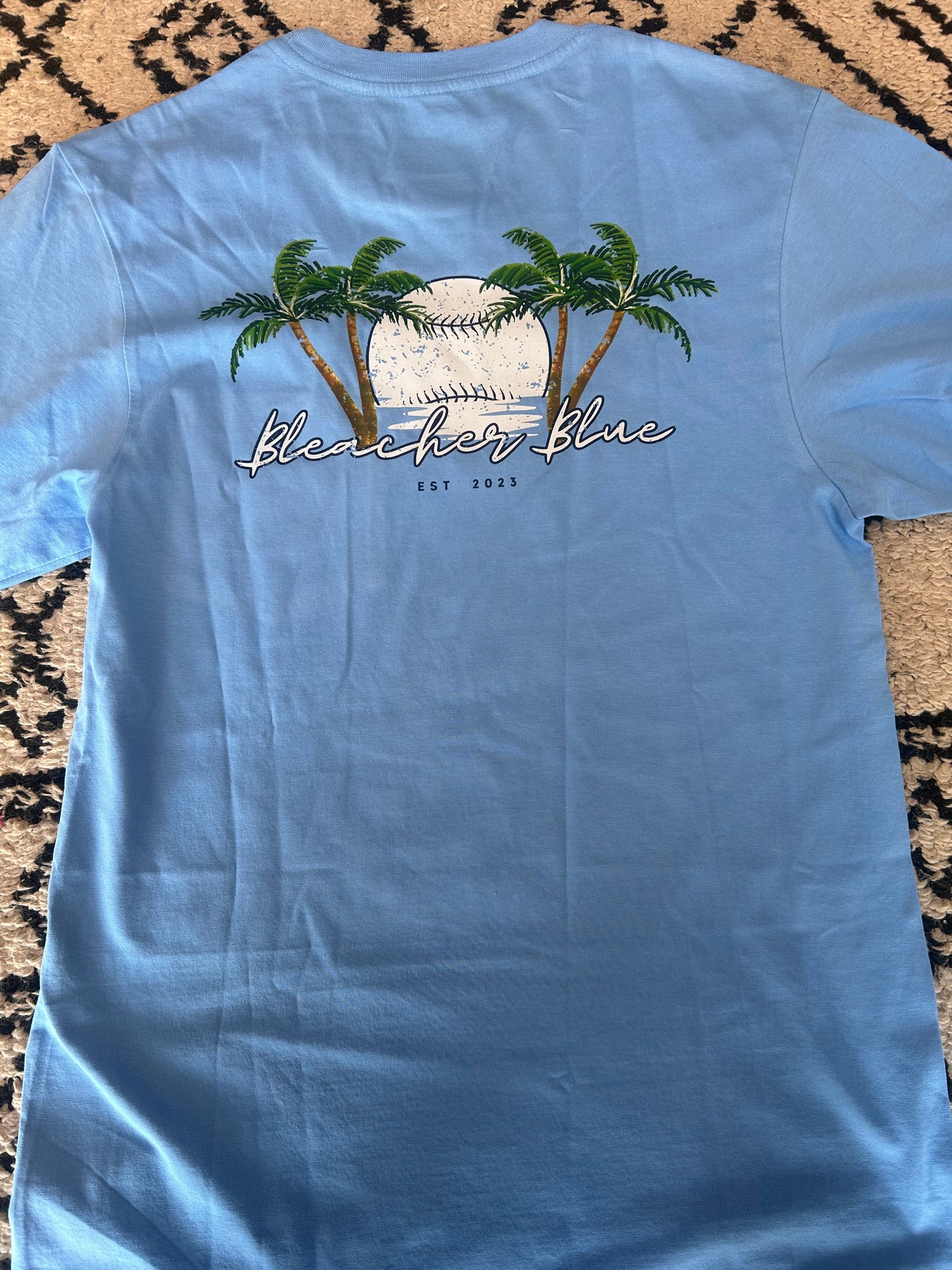 Bleacher Blue Baseball Short Sleeve Tee - Blue