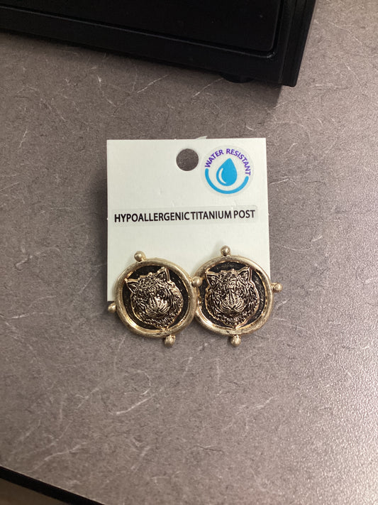 Clemson Tiger Medallion Studs
