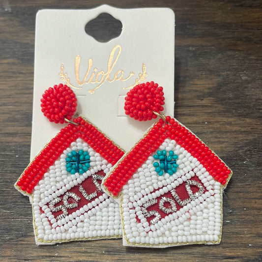 Sold Realtor Beaded Earrings