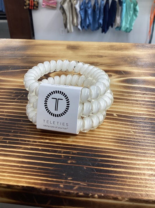 Large Teleties coconut white spiral hair tie bracelet set at Corner outpost in Aynor, SC