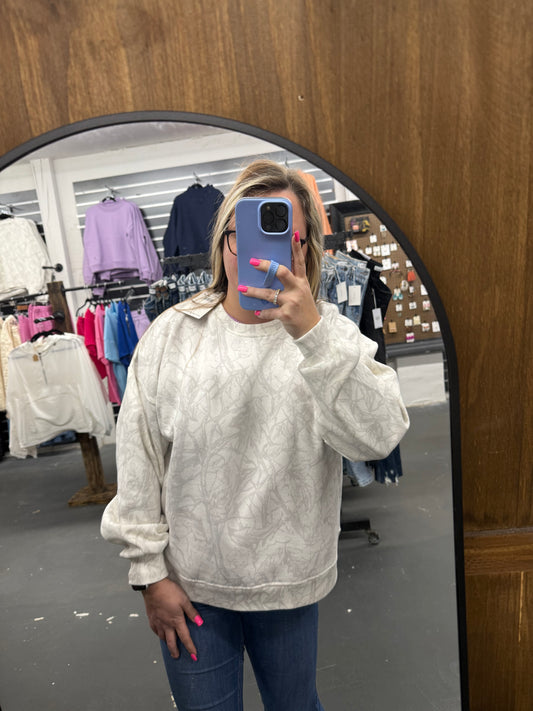 Women's Canopy Woodland White Camo Sweatshirt