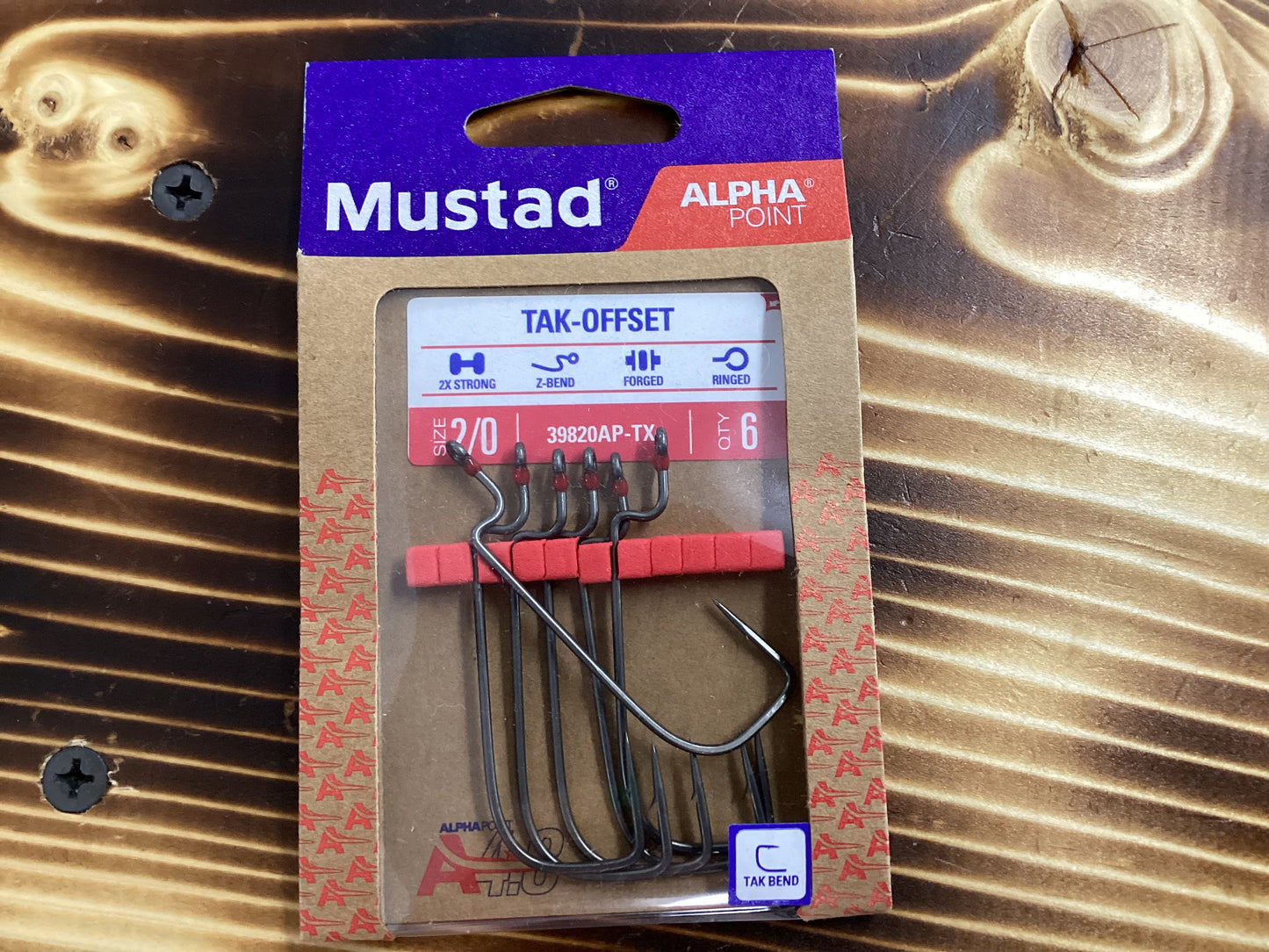 Mustad Tactical Bass Tak-Offset Worm Hooks 2/0