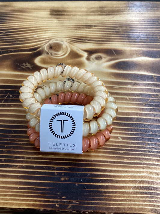 Large Teleties neutral spiral hair ties 3 pack bracelet style