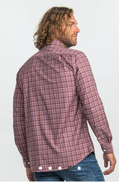 Southern Shirt Red Mahogany Sanford Check Button Up