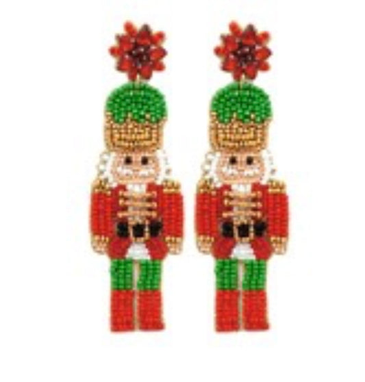 Christmas Nutcracker Red Multi Earrings