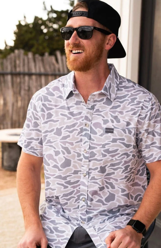 Burlebo Performance Button Up - White Camo