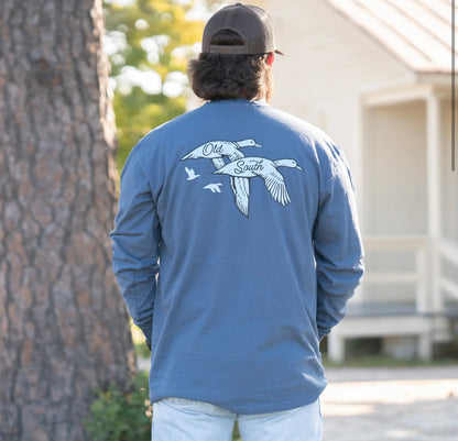 Old South Two Tone Ducks L/S Midnight Blue