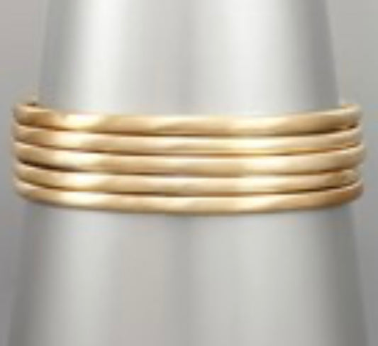 Thin Matte Gold Bracelets set of 5